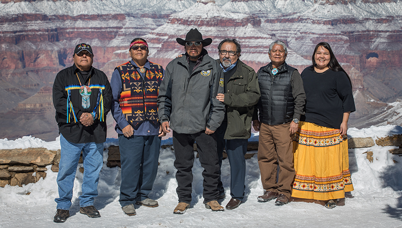 Rep. Grijalva with tribal leaders in support of the Grand Canyon Centennial Protection Act. AMY S. MARTIN