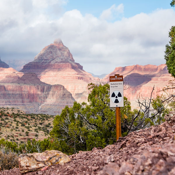 A radiation sign in Grand Canyon National Park
