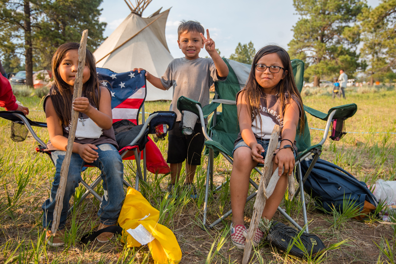 Children playing at a Bears Ears gathering and campout