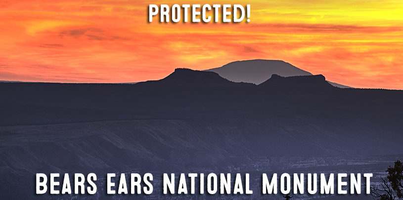 Bears Ears National Monument created Decemner 28, 2016