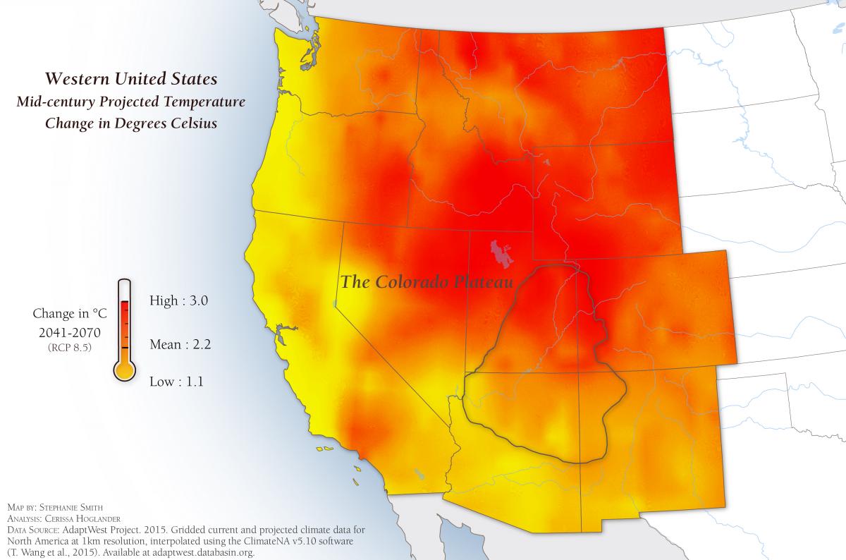 Protected temperature change in the Western United States