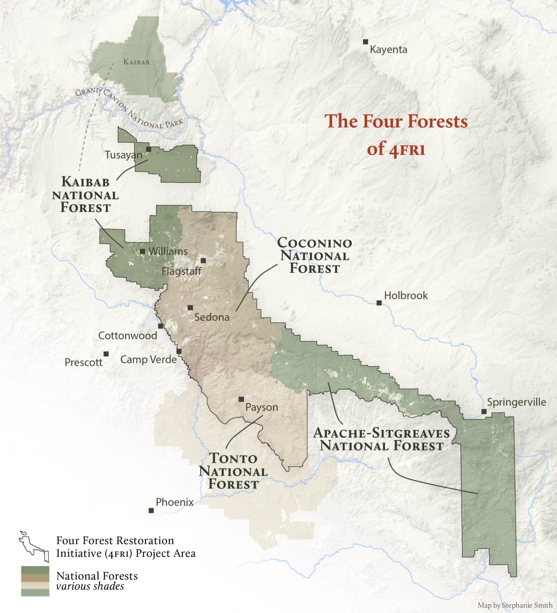 Four Forest Resotration (4FRI) Map of Project Area