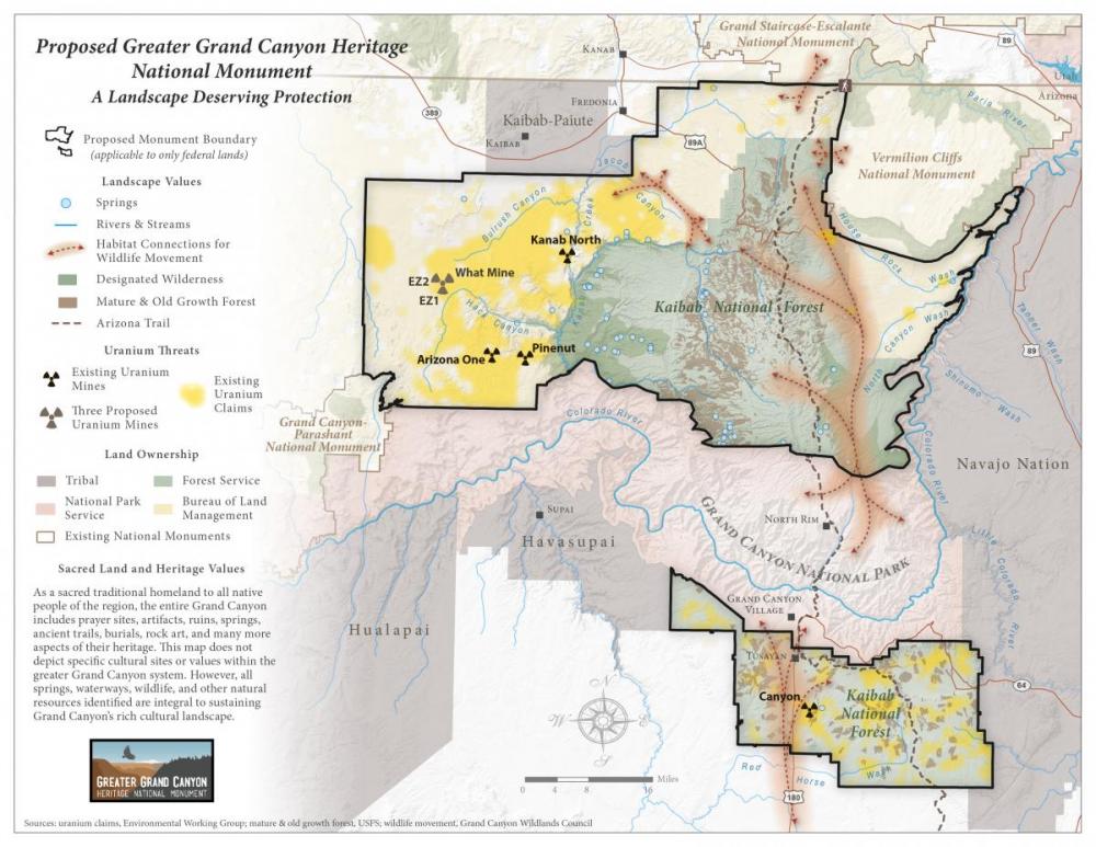 Greater Grand Canyon Heritage National Monument Map