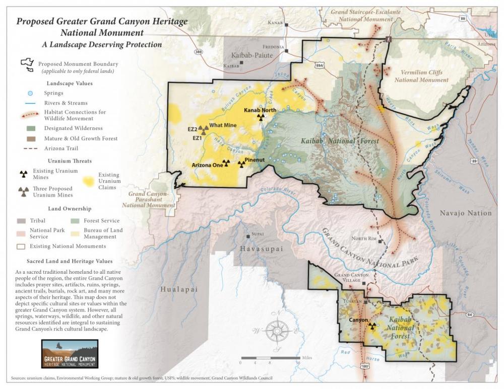 Greater Grand Canyon Heritage National Monument proposal map