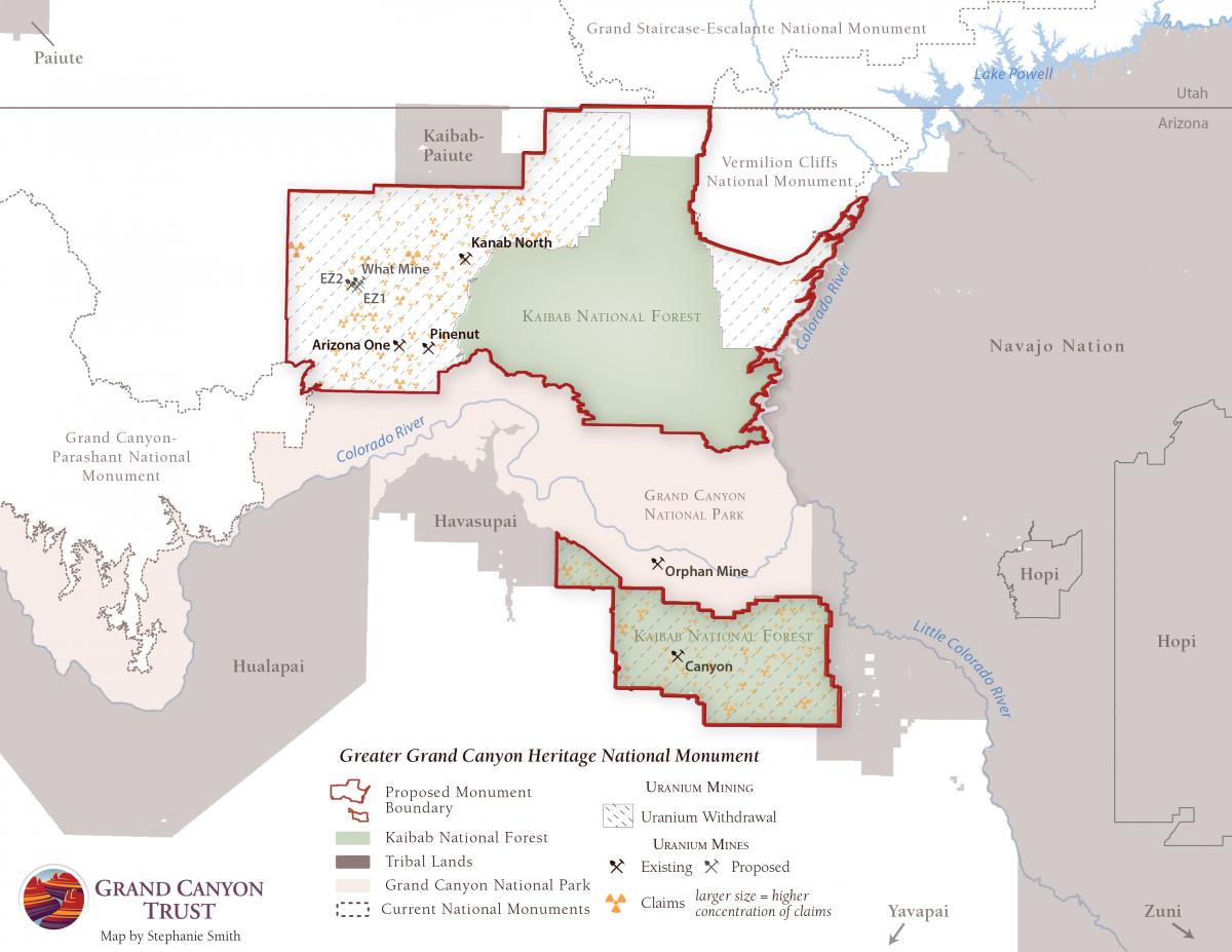 Greater Grand Canyon Heritage National Monument Map