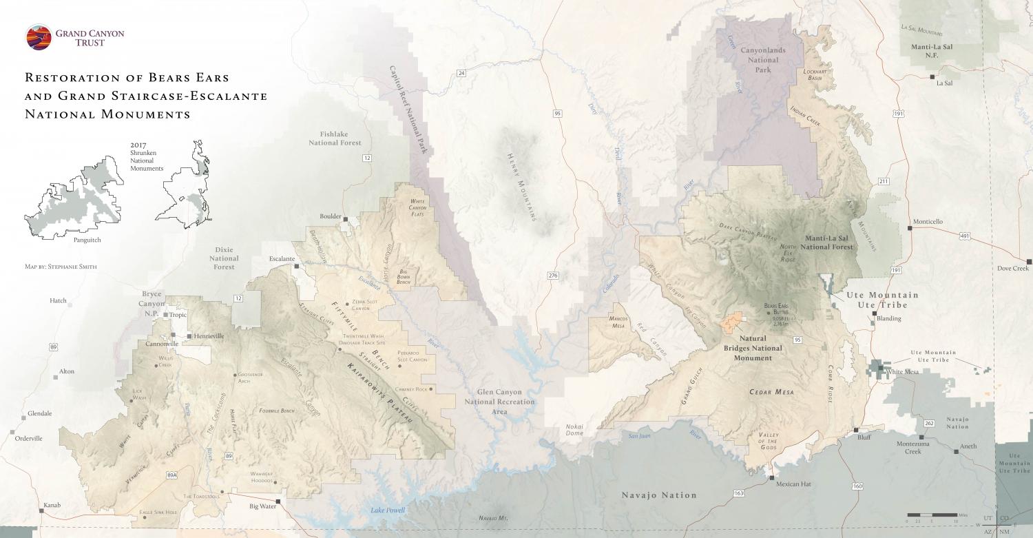 Restoration of Bears Ears and GSENM map