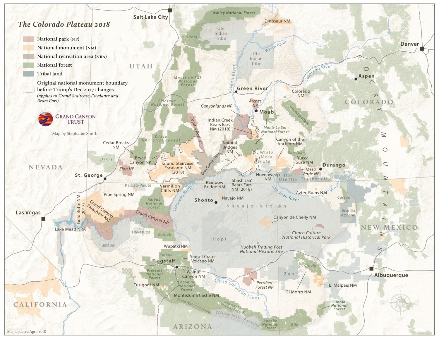 Colorado Plateau map, 2018 edition.