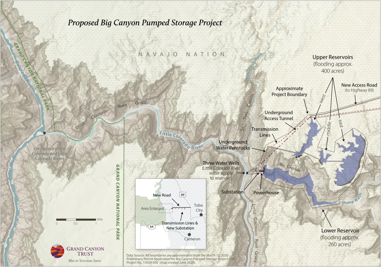 Map of the proposed Big Canyon Pumped Storage Project