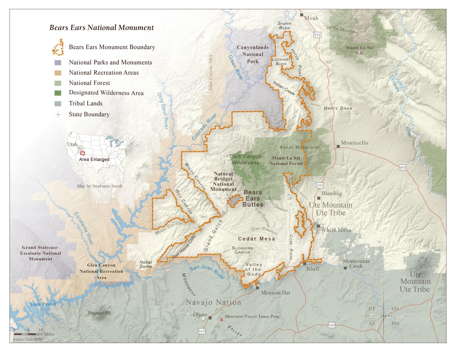 Map of Bears Ears National Monument