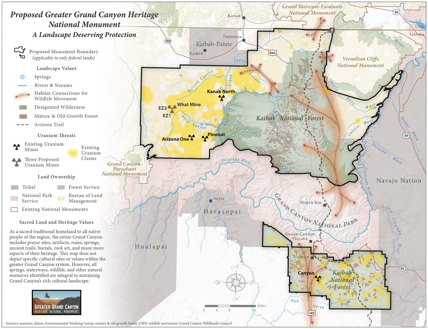 Map of proposed Greater Grand Canyon Heritage National Monument