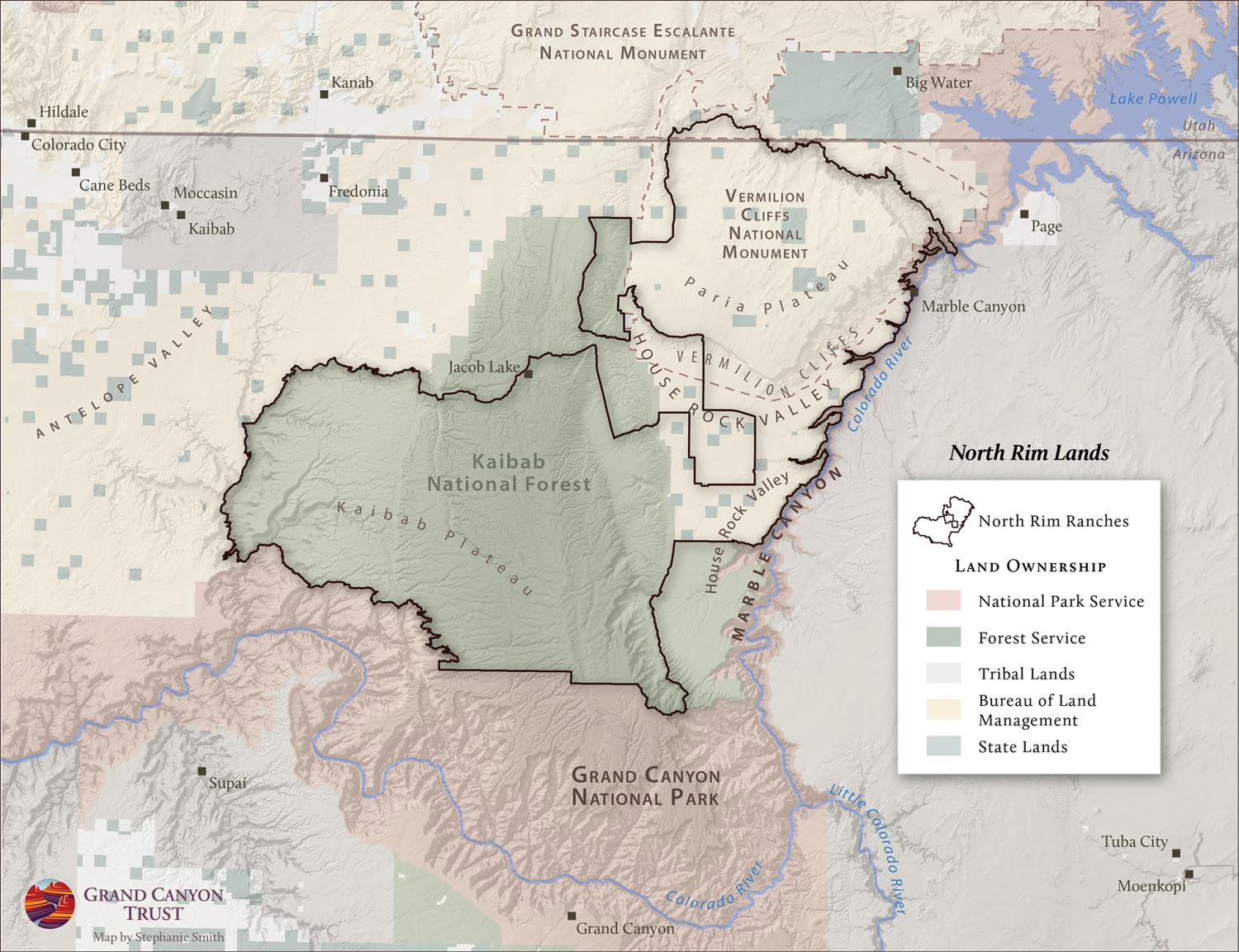 North Rim Ranches map