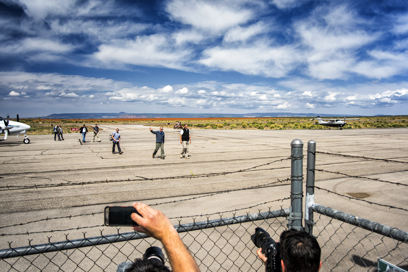 Secretary Zinke arrives in Blanding, Utah while touring the Bears Ears region. TIM PETERSON