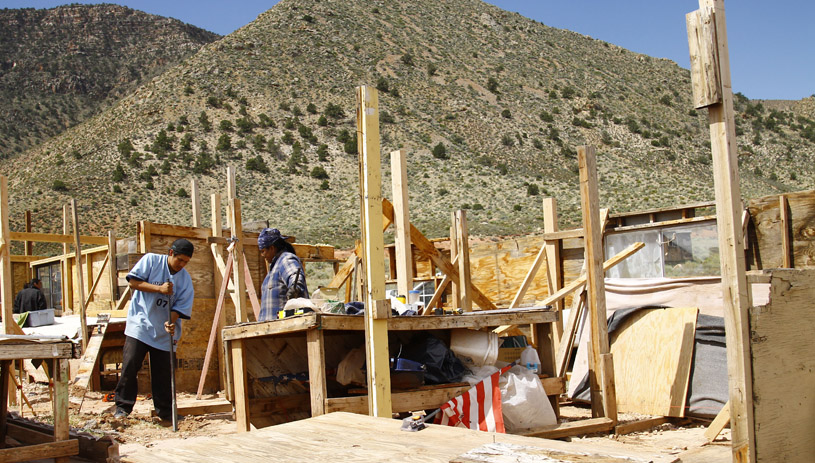 Vendor booths at Second Overlook destroyed by the wind.