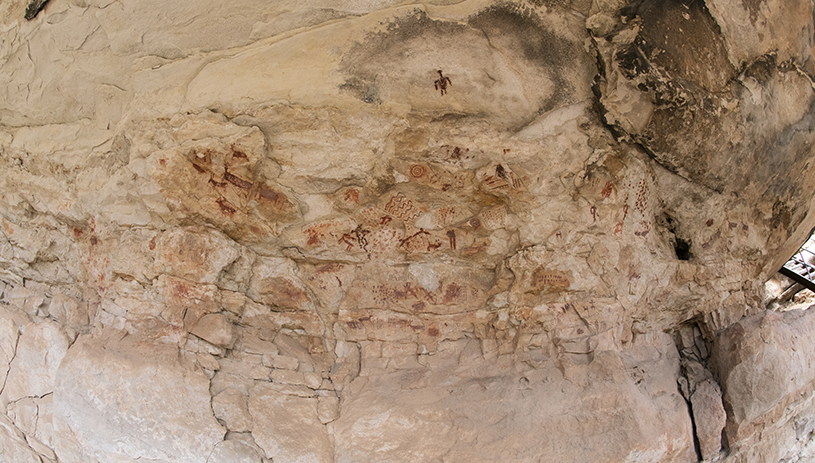 A rock-art panel found on an overhang at Big Hogan