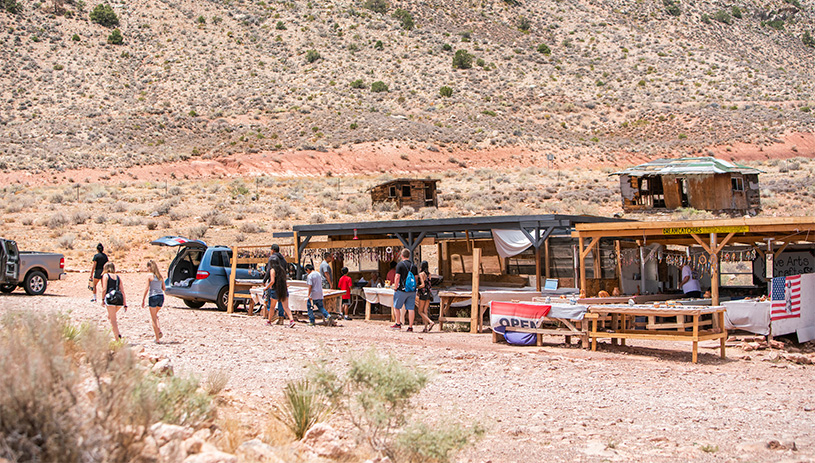 Roadside vendors outside of the park