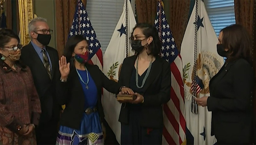 Secretary Haaland's swearing in ceremony