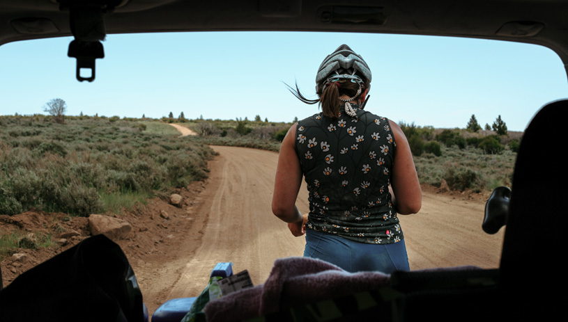 Brooke on her bike. PARKER FEIERBACH