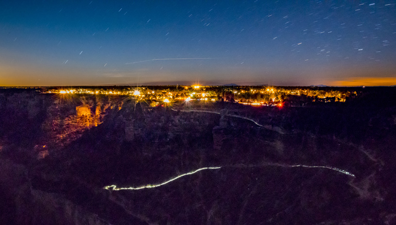 Lights on the South Rim of the Grand Canyon. Photo by Pete McBride