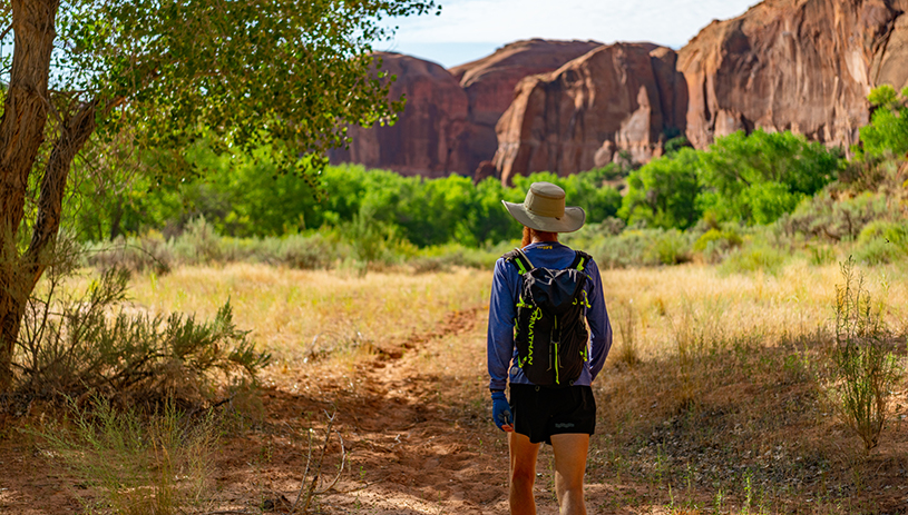 Hiker in Escalante Canyon