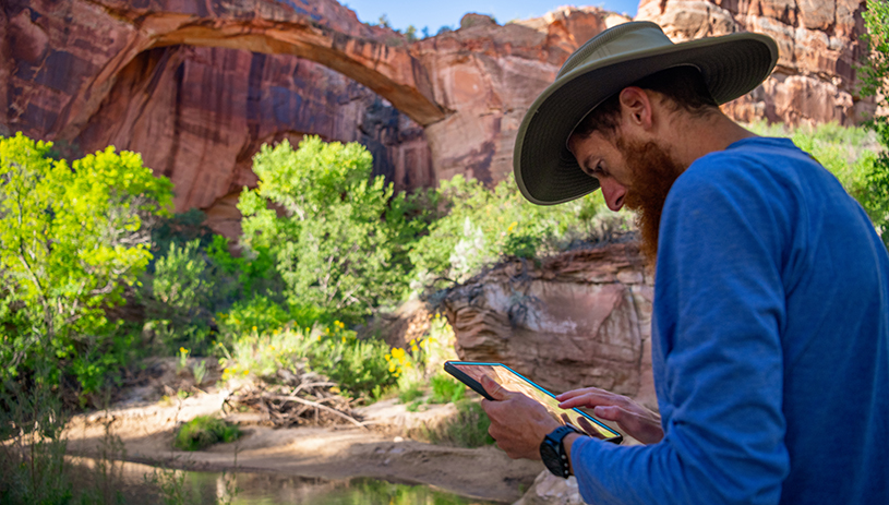 Collecting data on the Escalante River