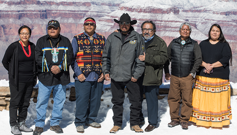 Raul and tribal leaders at the legislation announcement