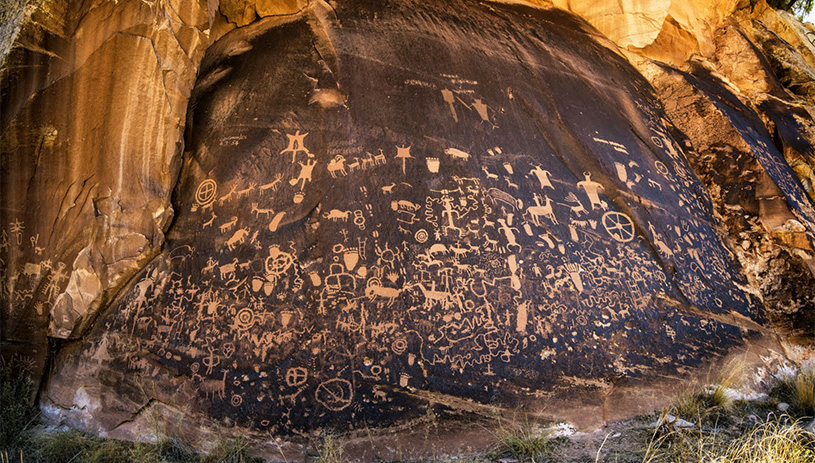 Newspaper rock petroglyphs.