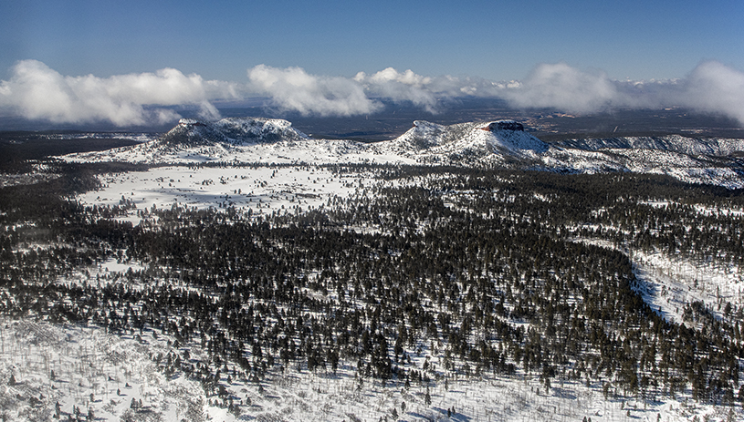 The Bears Ears Buttes in the snow