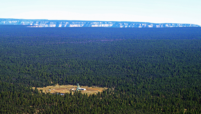 Canyon Mine aka Pinyon Plain Mine with the Grand Canyon in the background. ECOFLIGHT
