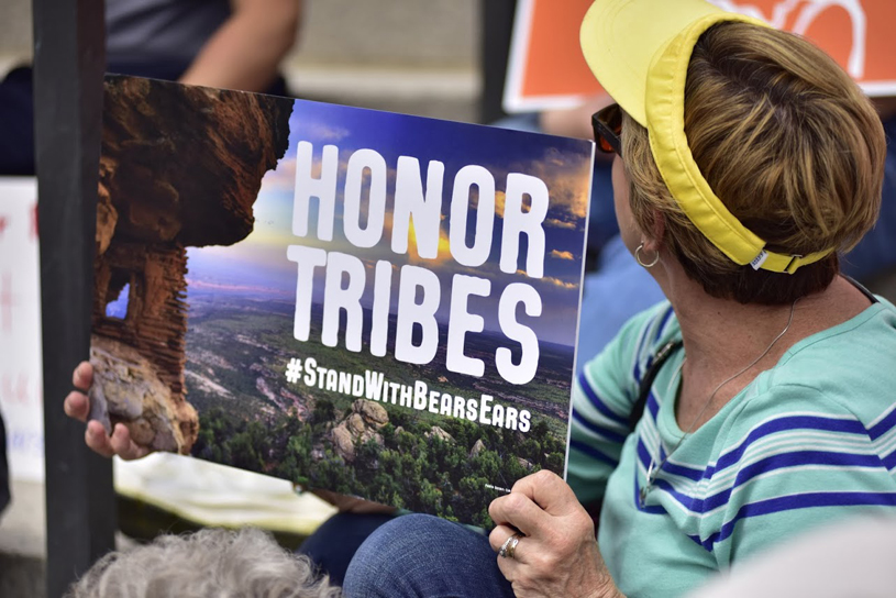 Bears Ears Honor Tribes sign. Photo by Tim Peterson.