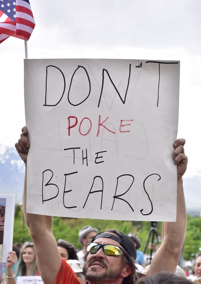 Don't Poke the Bears Ears sign. Photo by Tim Peterson