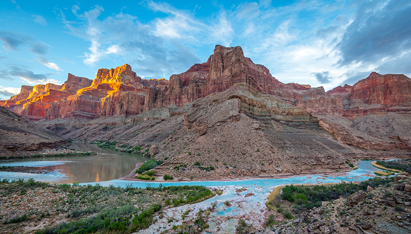 The confluence of the Colorado and Little Colorado Rivers, in the Grand Canyon. BLAKE MCCORD