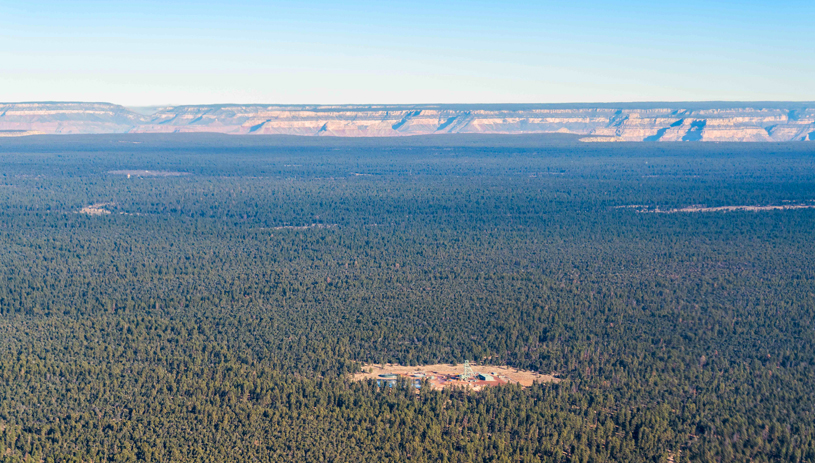 Canyon Mine with the Grand Canyon in the background. EcoFlight