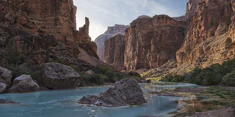 Turquoise blue waters of the Little Colorado River