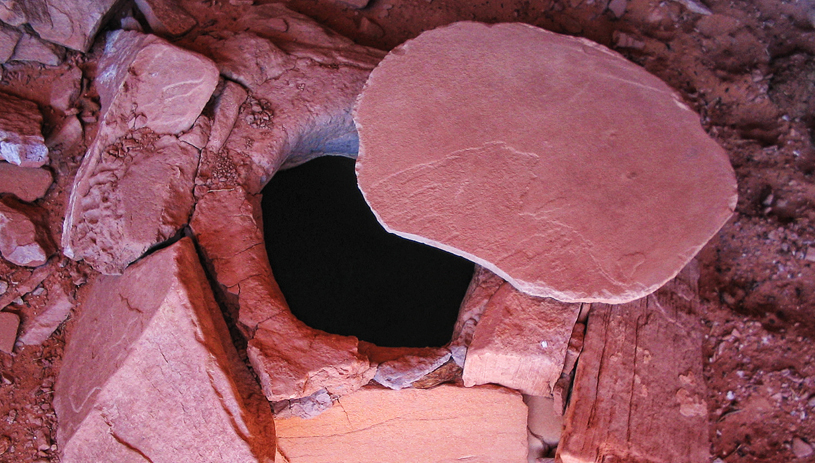 A granary vault inside the reduced monument, an example of the type of "object" the monument was originally created to protect. Photo by Tim Peterson.