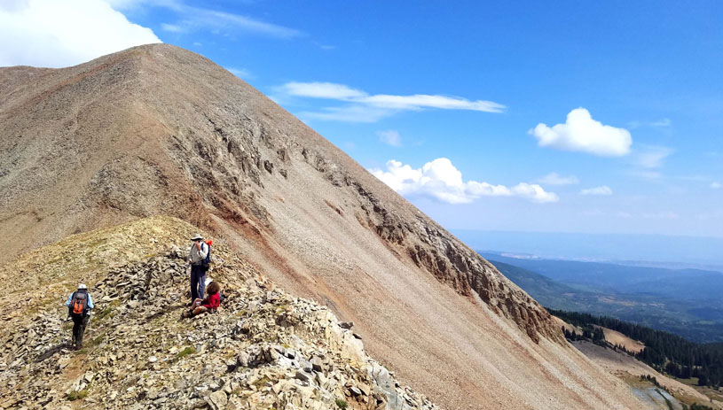 Our daily commute, Mt. Peale Research Natural Area. Jonathan Barth.