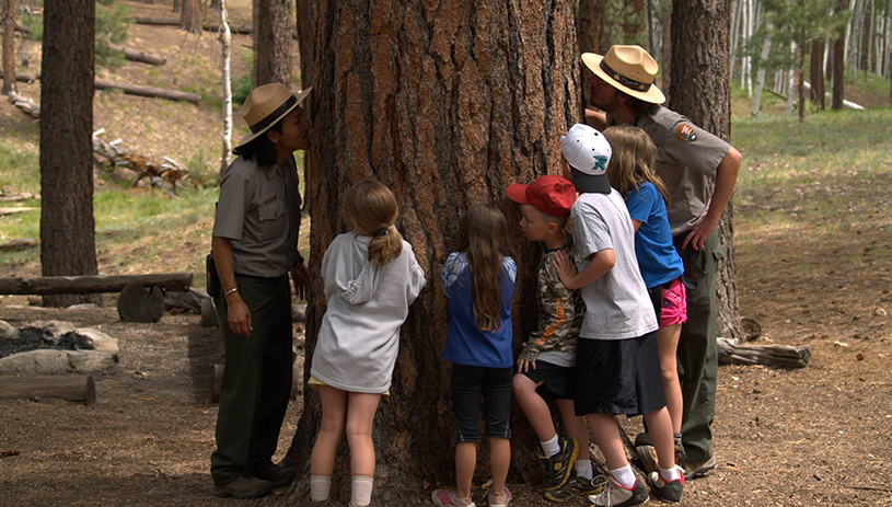 Smell the ponderosa pine on a junior ranger activity