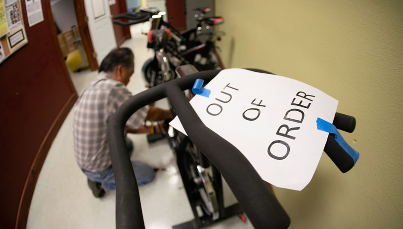 Out of order signs like this irked Samuel. So he did something about them. Photo by Jake Hoyungowa