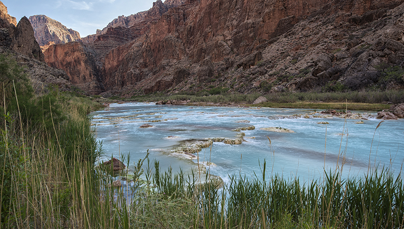 Turquoise blue waters of the Little Colorado River