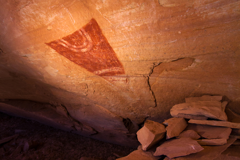 Western Cedar Mesa pictograph, Bears Ears, photo by Jonathan Bailey.