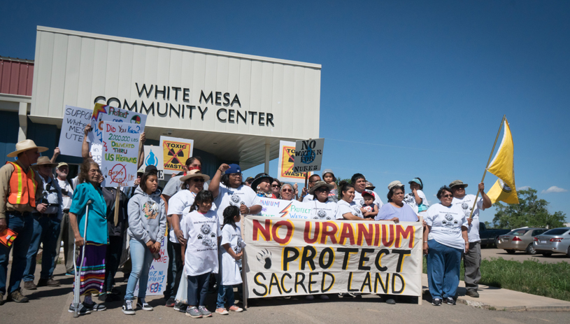 Concerned community members in White Mesa. Photo by Corey Robinson.