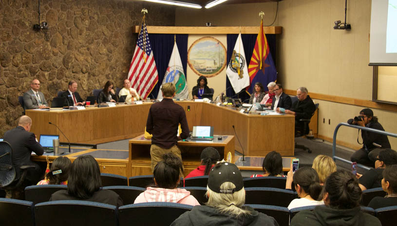Etienne before the Flagstaff City Council