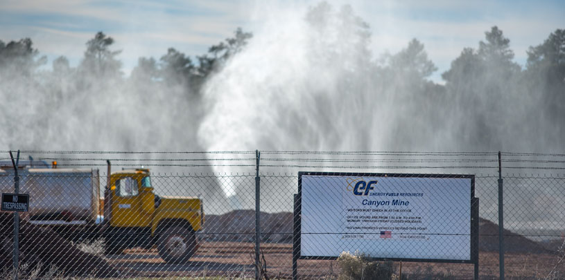 Canyon Mine sprays radioactive water in the air