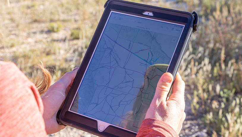 Checking the map on a volunteer trip.