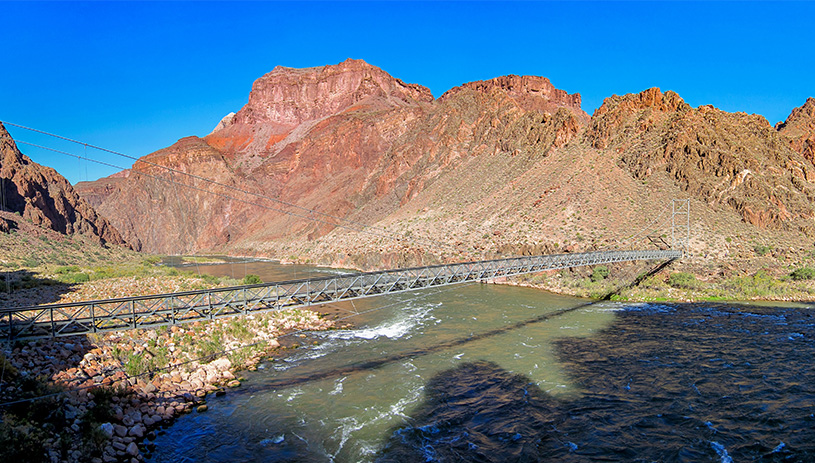 Silver Bridge for hikers crossing the Colorado River.