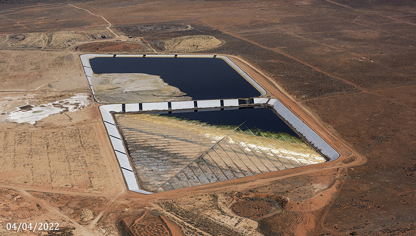 White Mesa Mill tailings cells from April 2022.