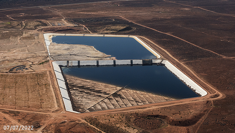 White Mesa Mill tailings cells in July 2022.