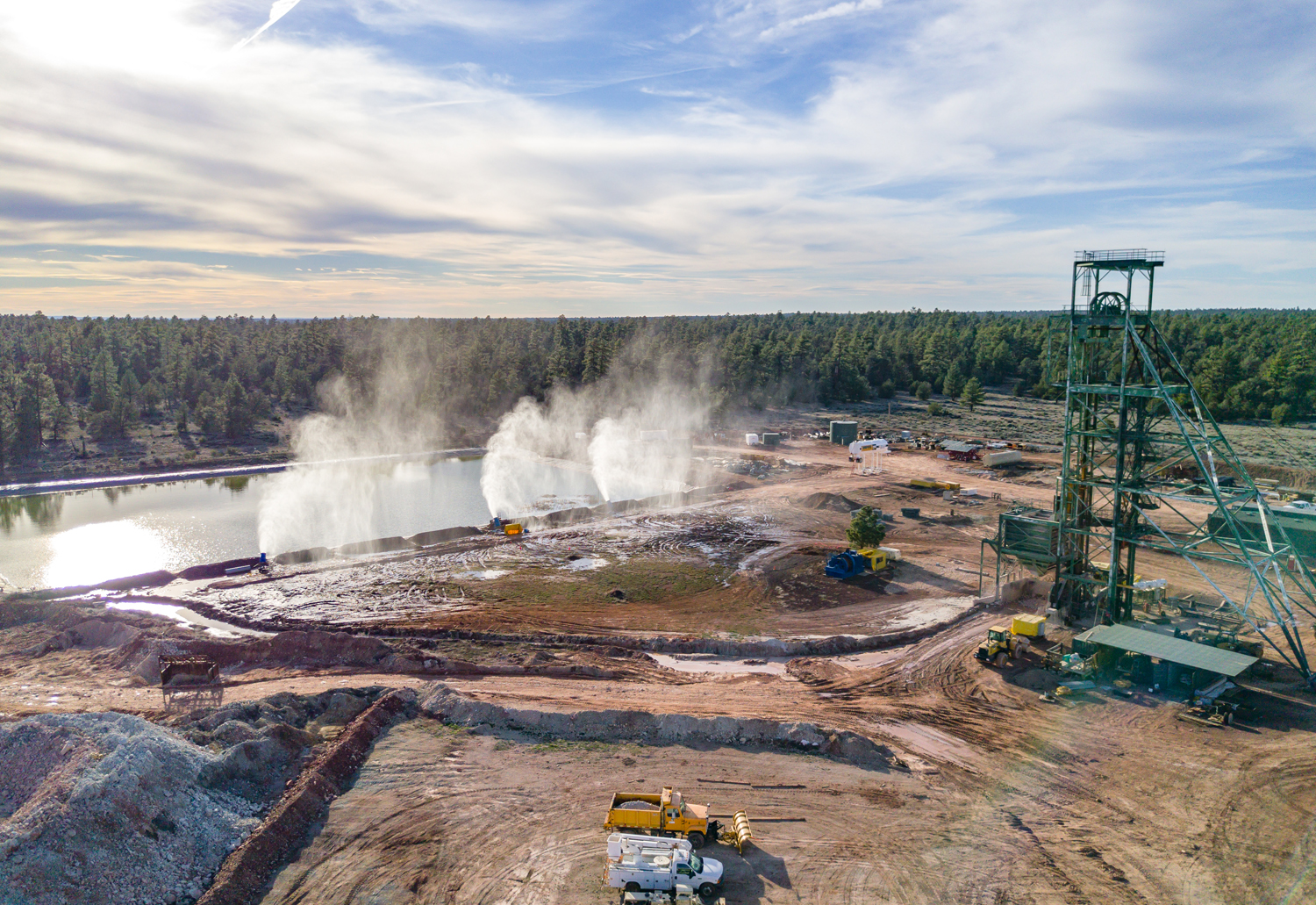 Containment pond at Canyon Mine