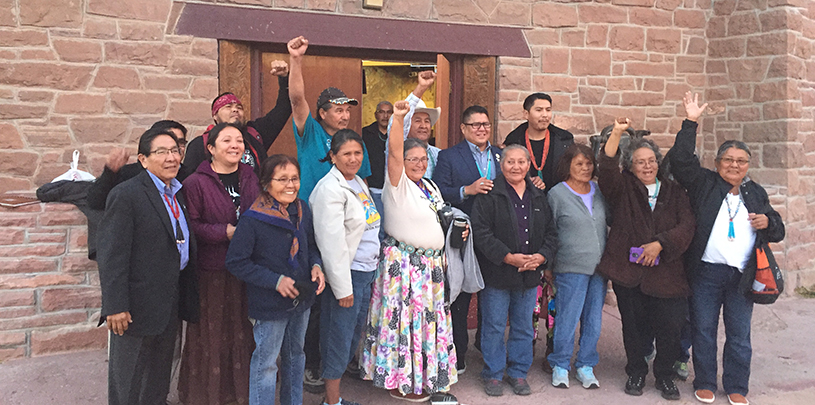 Save the Confluence celebrates outside council chambers