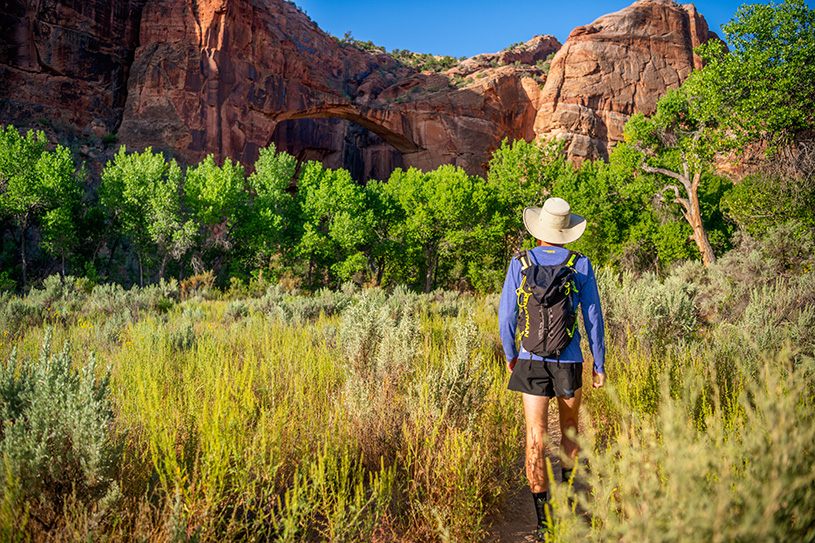 Hiker in Escalante canyon