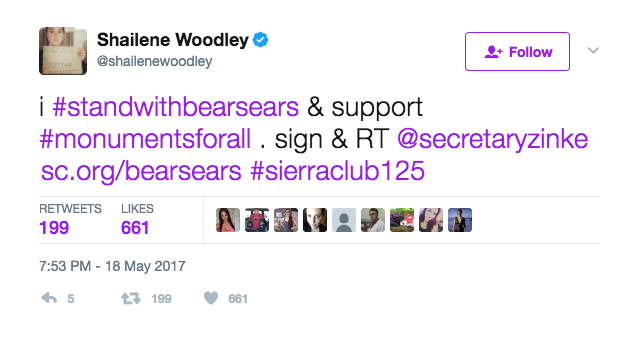 Shane Woodley tweets for Bears Ears